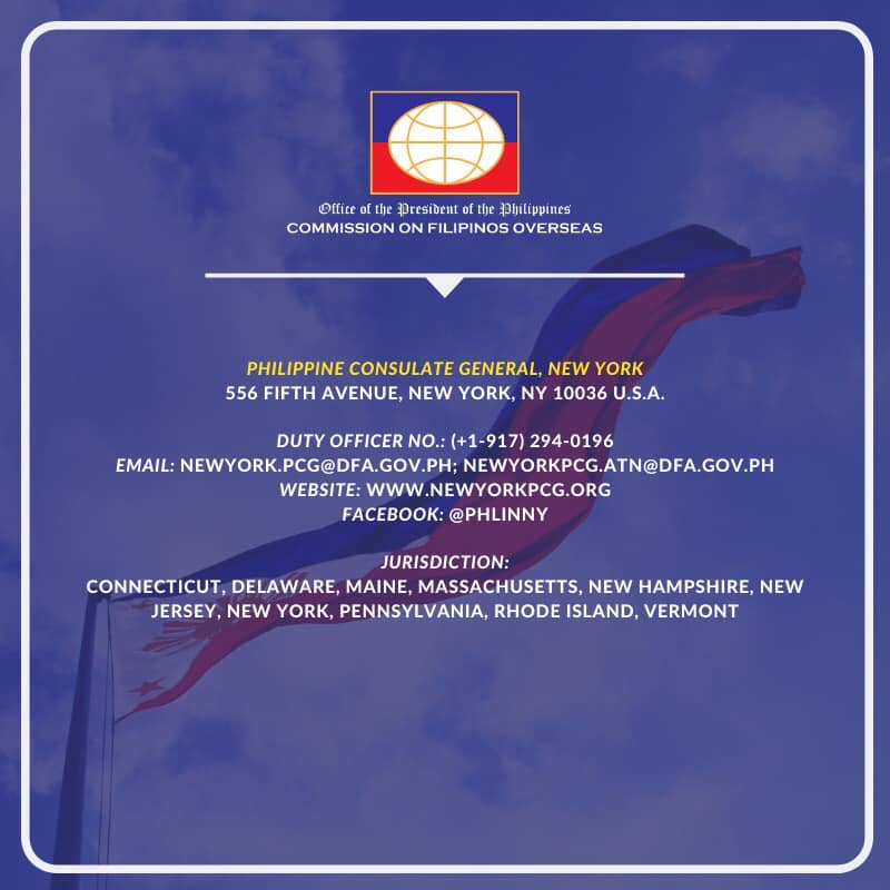 PUBLIC ADVISORY AFFECTED FILIPINO J1 VISA HOLDERS Embassy of the