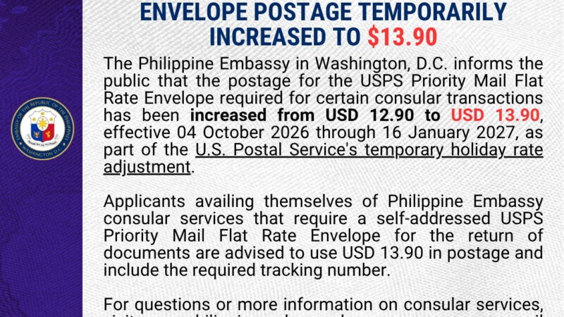 USPS PRIORITY MAIL FLAT RATE ENVELOPE POSTAGE TEMPORARILY INCREASED TO $13.90