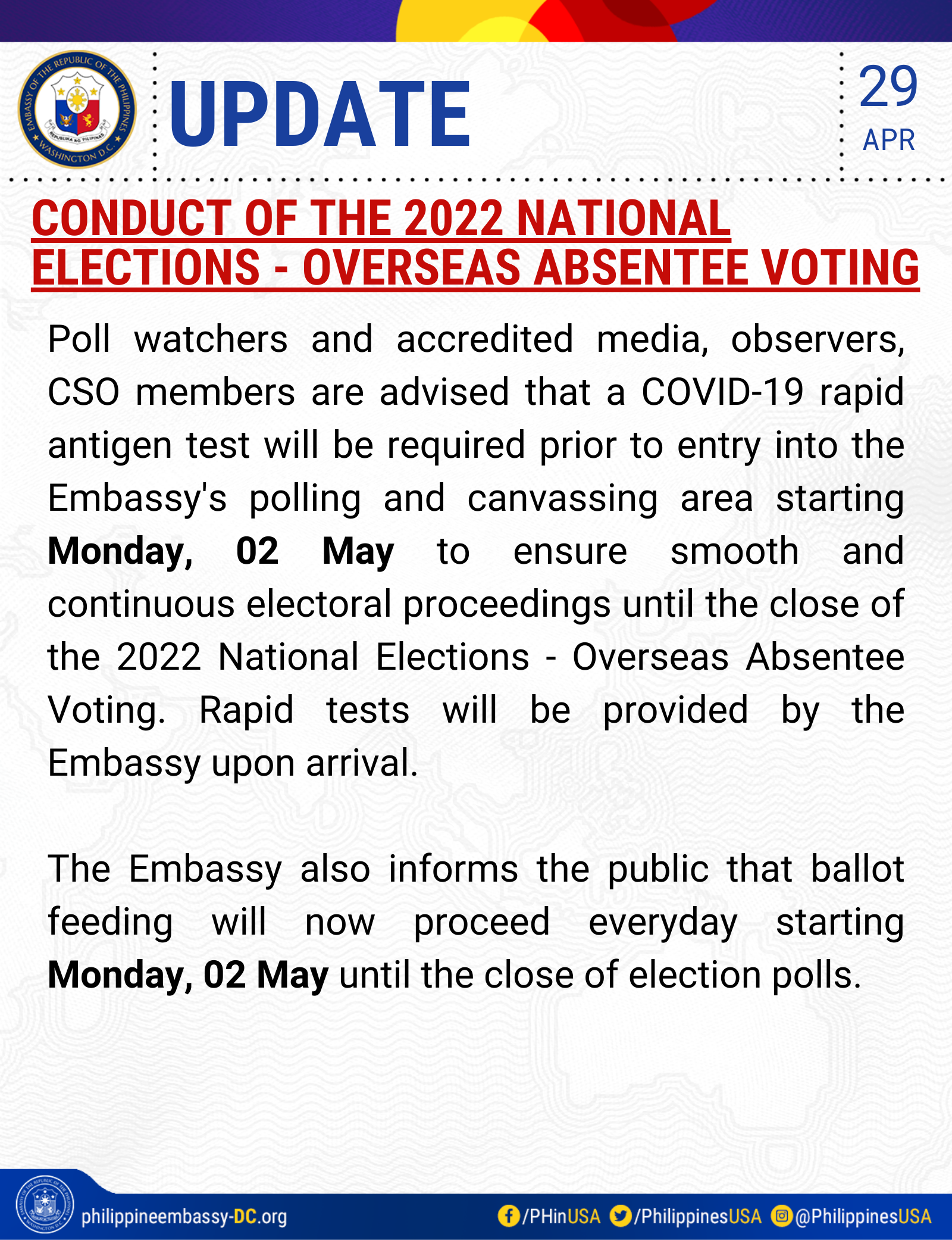 UPDATES ON THE CONDUCT OF THE 2022 NATIONAL ELECTIONS – OAV