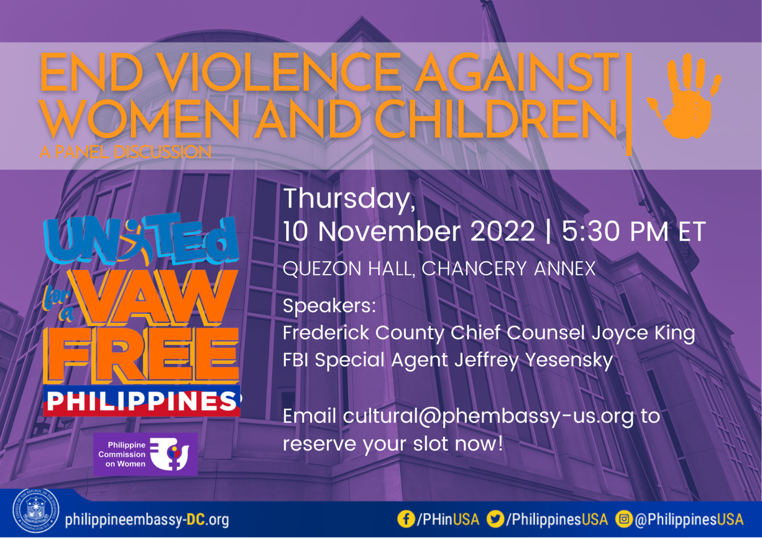 END VIOLENCE AGAINST WOMEN AND CHILDREN: A PANEL DISCUSSION - Embassy ...