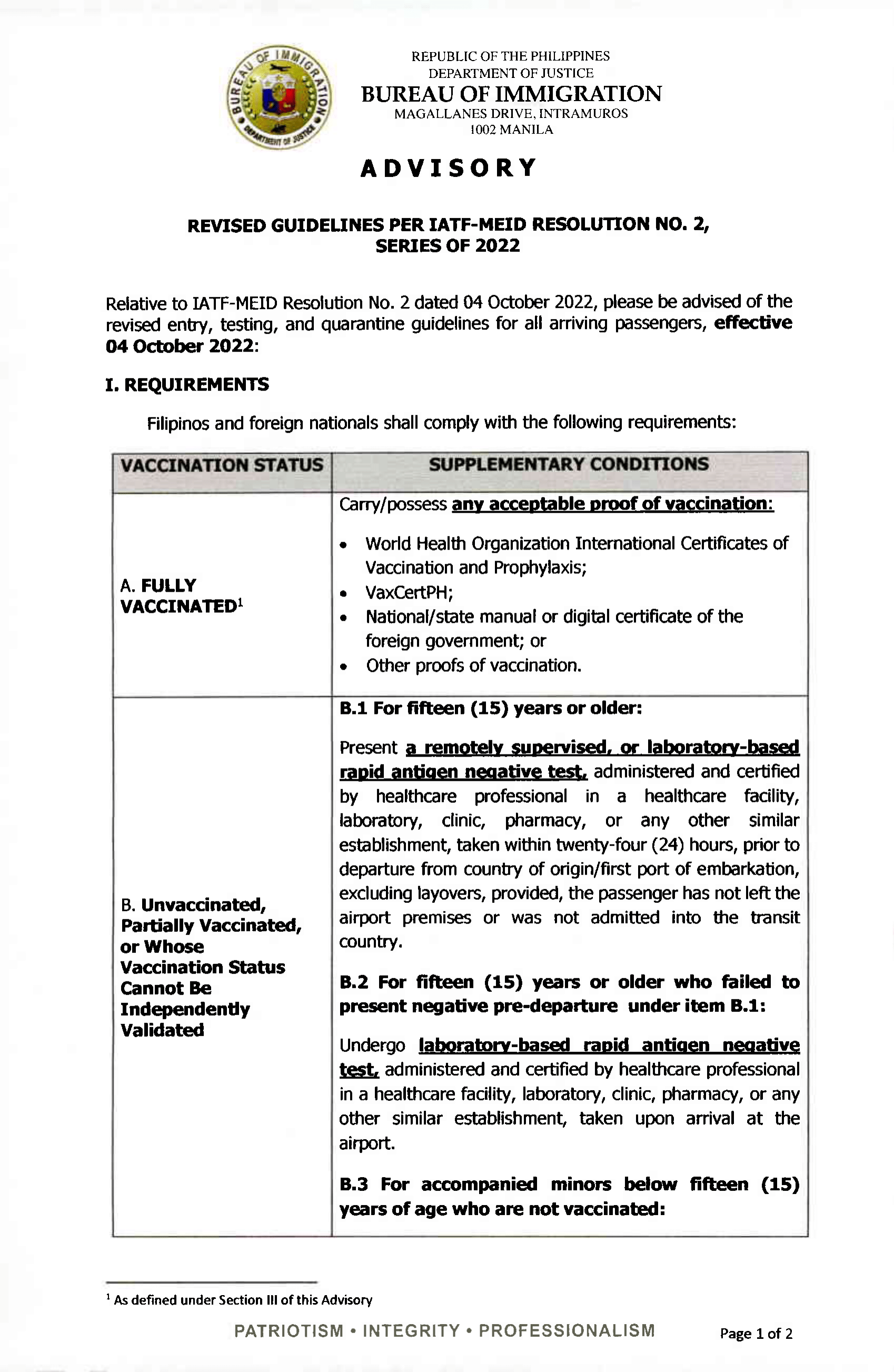 COVID19 Travel Information Embassy of the Republic of the Philippines