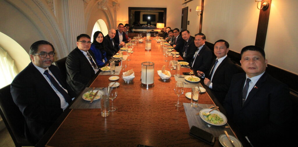 Ambassador Romualdez (4th from the left) hosts a lunch for DILG Undersecretaries, MMDA Chairman, and several Mayors from the National Capital Region attending the 2023 Public Safety and Peace Nexus Conference in Washington D.C.