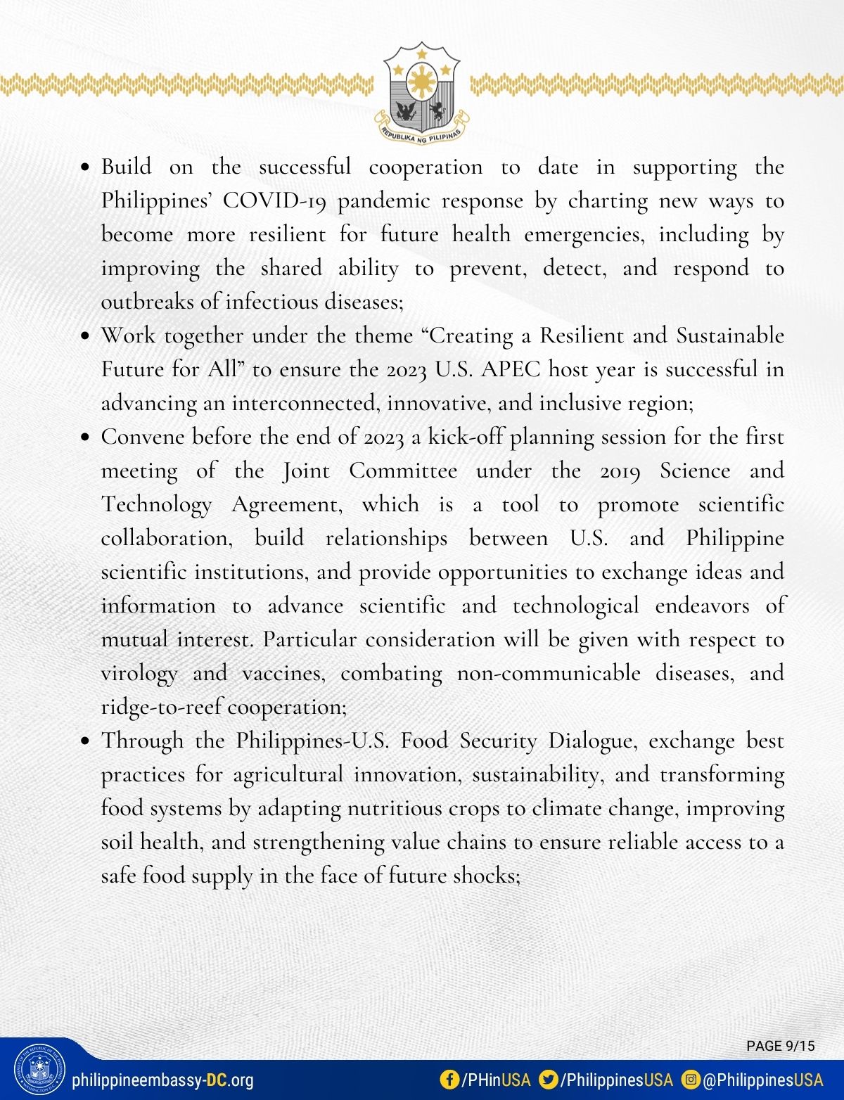 JOINT STATEMENT OF THE PHILIPPINES-U.S. 2+2 MINISTERIAL DIALOGUE ...