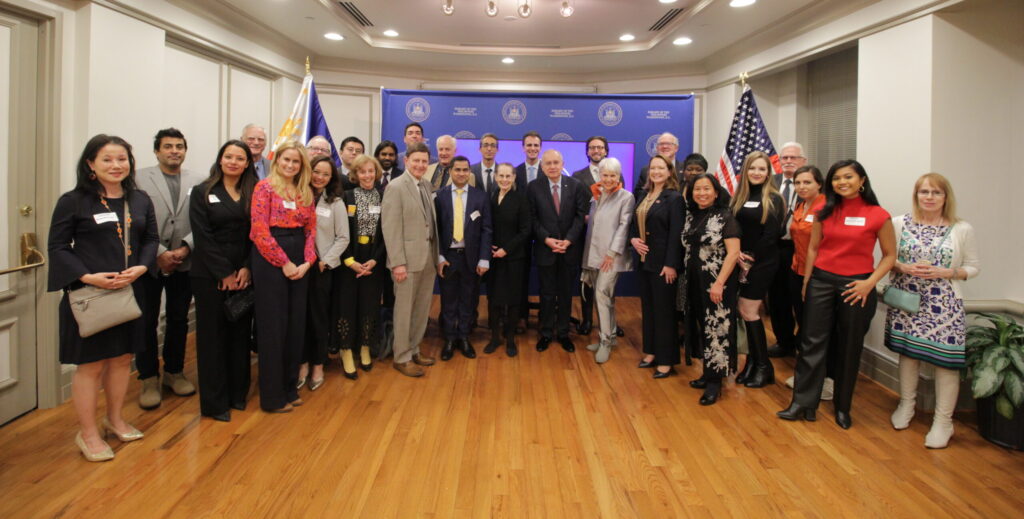 Ambassador Jose Manuel G. Romualdez (center) with members of the National Press Club at the Philippine Embassy