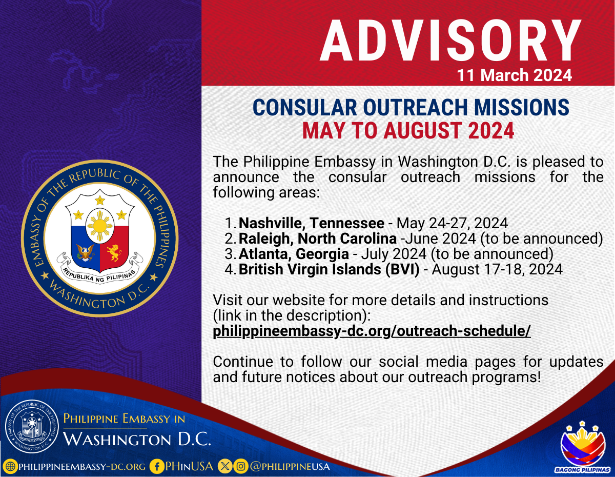 Read more about the article CONSULAR OUTREACH MISSIONS (MAY TO AUGUST 2024)