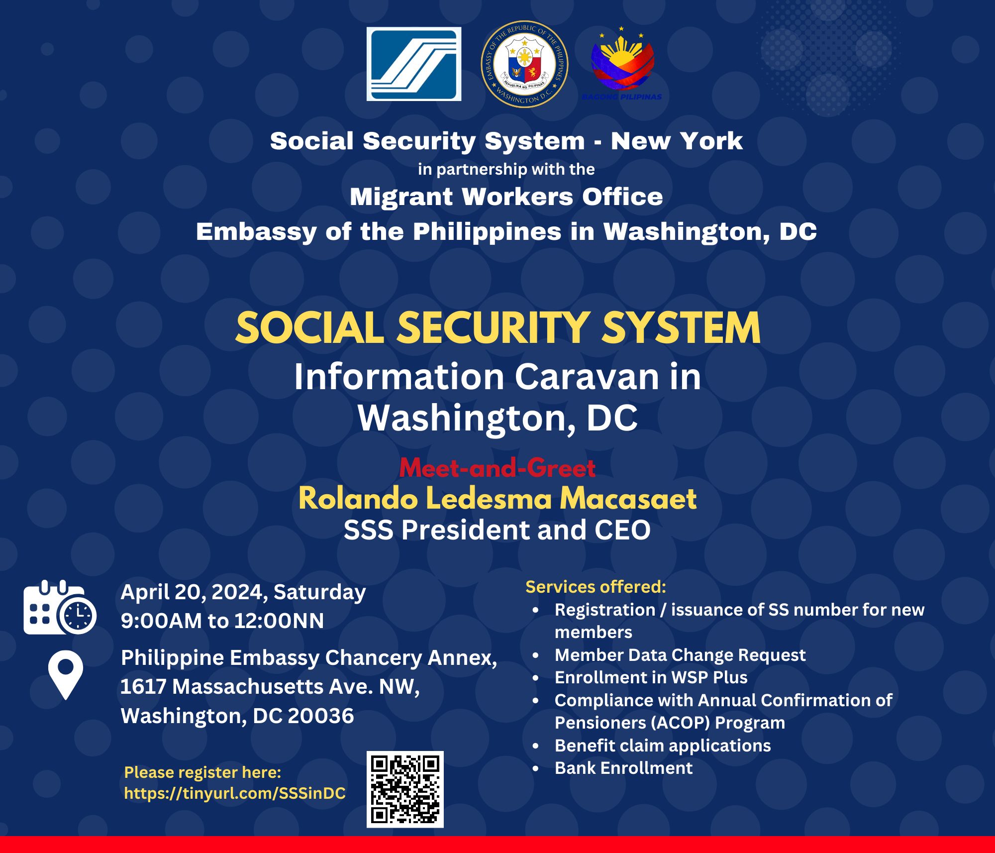 Read more about the article PH SOCIAL SECURITY SYSTEM (SSS) INFORMATION CARAVAN IN WASHINGTON D.C.
