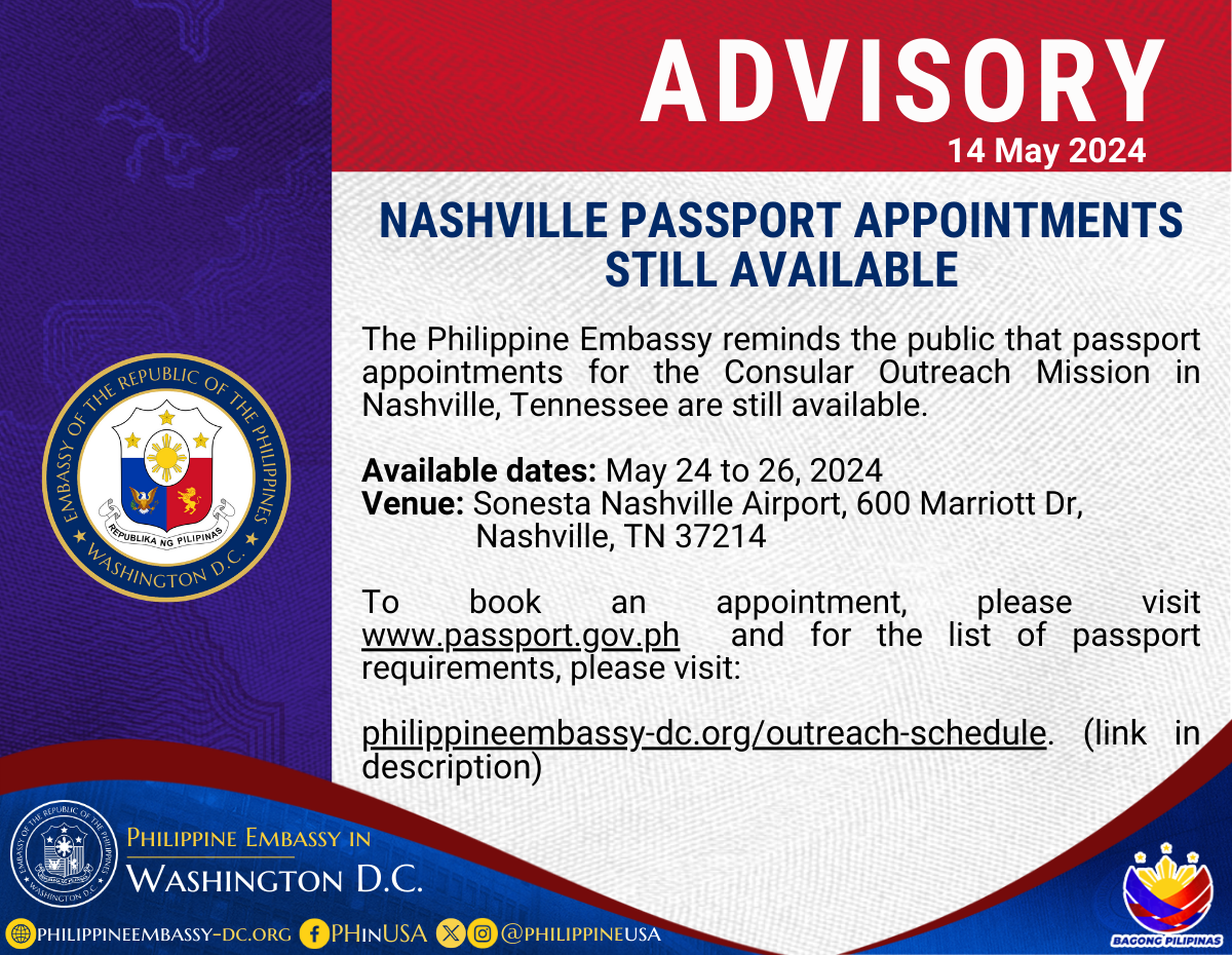 Read more about the article NASHVILLE PASSPORT APPOINTMENTS STILL AVAILABLE