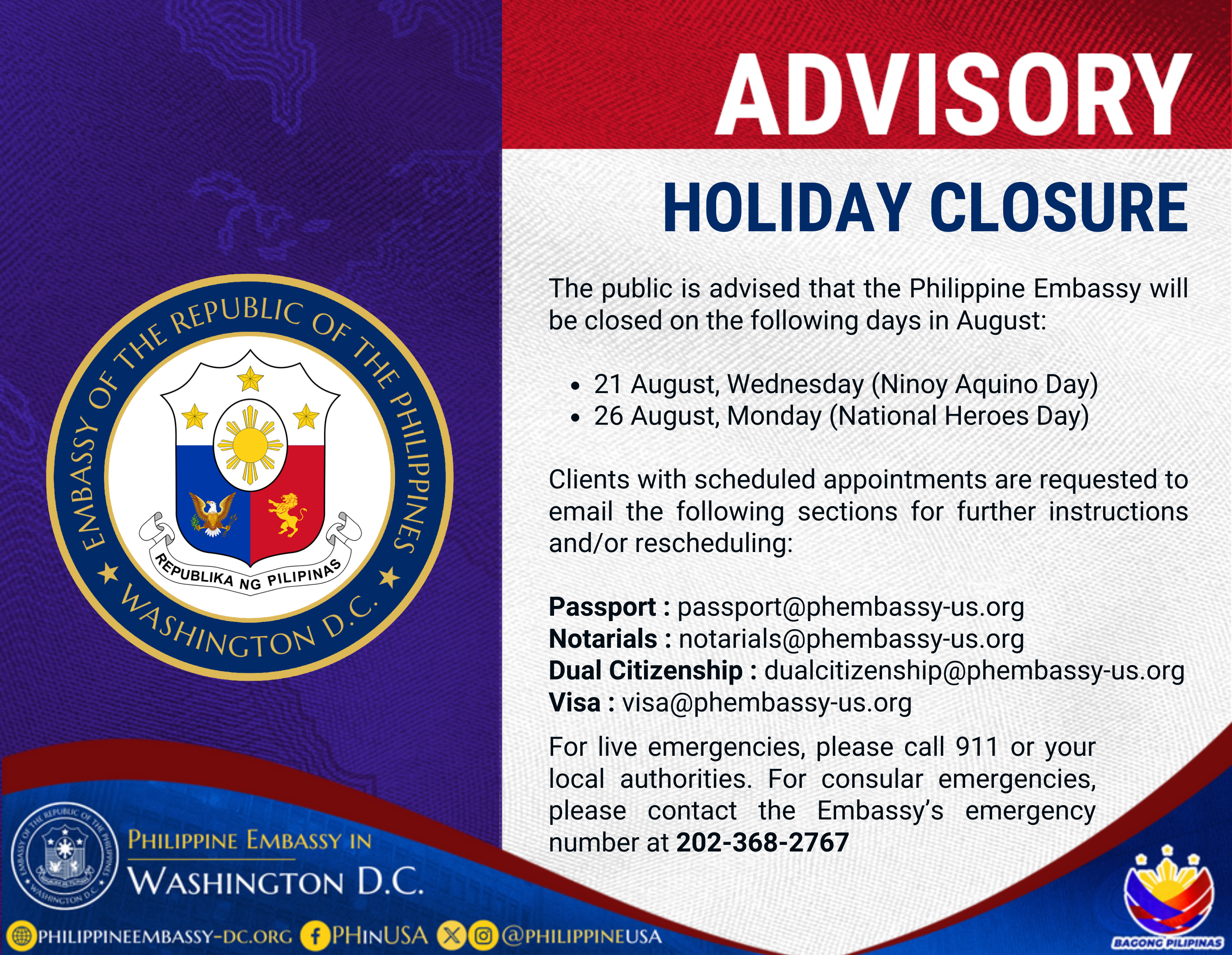 Read more about the article HOLIDAY CLOSURE – AUGUST 2024