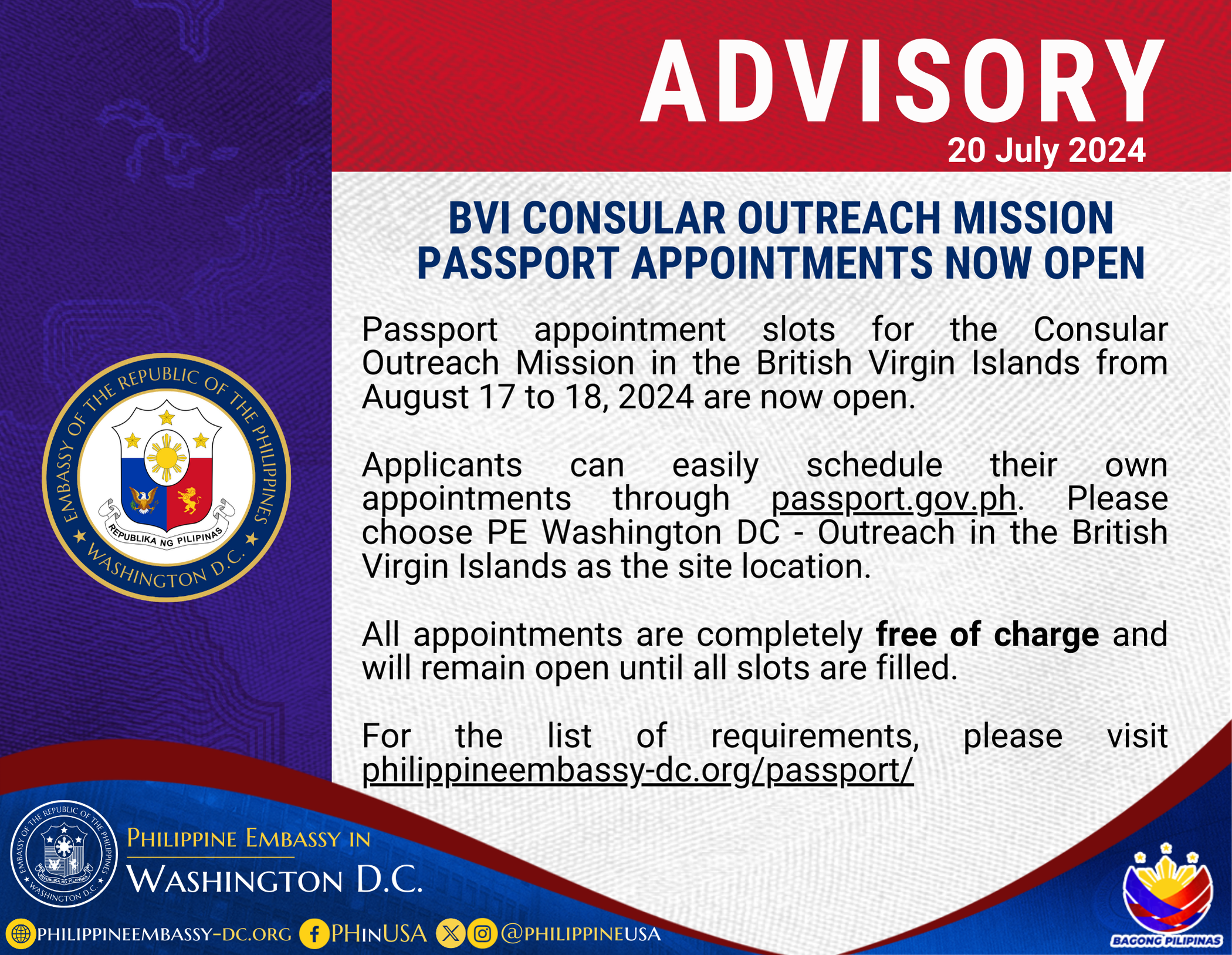 Read more about the article BVI CONSULAR OUTREACH MISSION PASSPORT APPOINTMENTS NOW OPEN