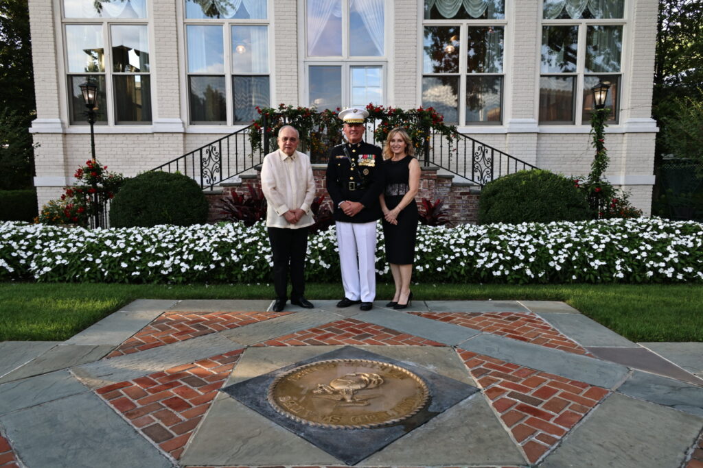 PHILIPPINE ENVOY VISITS US MARINE BARRACKS, JOINS EVENING PARADE AS GUEST OF HONOR