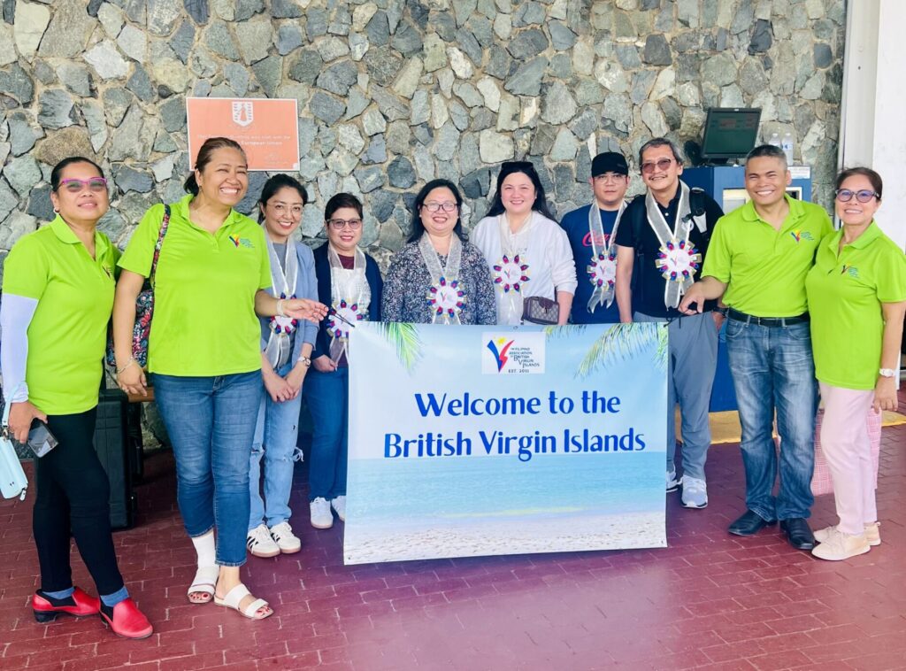 Officers of The Filipino Association of British Virgin Islands (TFABVI) welcome the Philippine Embassy Team at the Terrance B. Lettsome Airport in Tortola on 16 August 2024