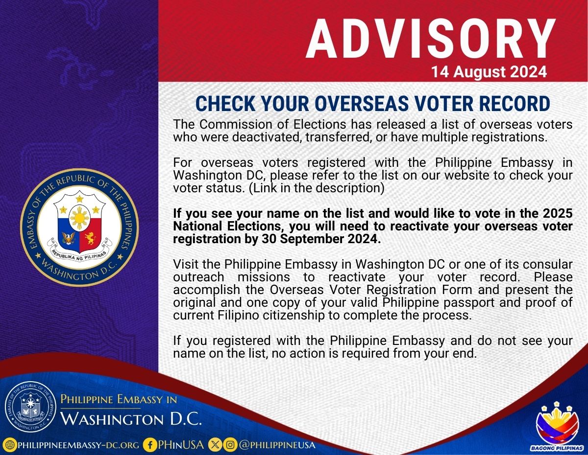 Read more about the article CHECK YOUR OVERSEAS VOTER RECORD