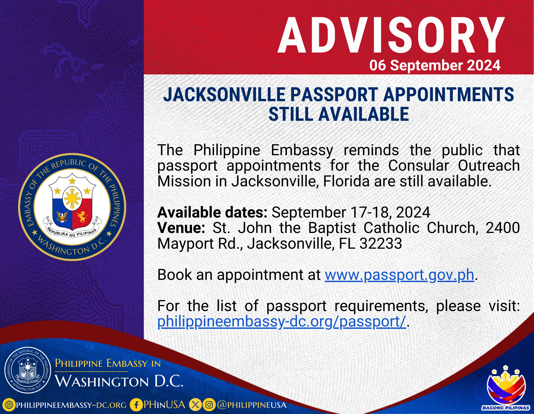 Read more about the article JACKSONVILLE PASSPORT APPOINTMENTS STILL AVAILABLE