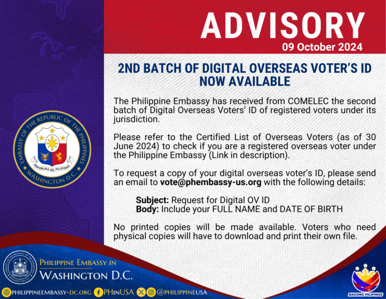 2ND BATCH OF DIGITAL OVERSEAS VOTERS ID NOW AVAILABLE