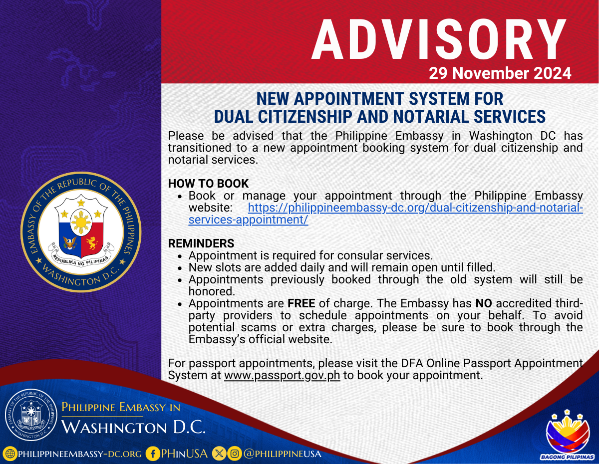 Read more about the article NEW APPOINTMENT SYSTEM FOR DUAL CITIZENSHIP AND NOTARIAL SERVICES