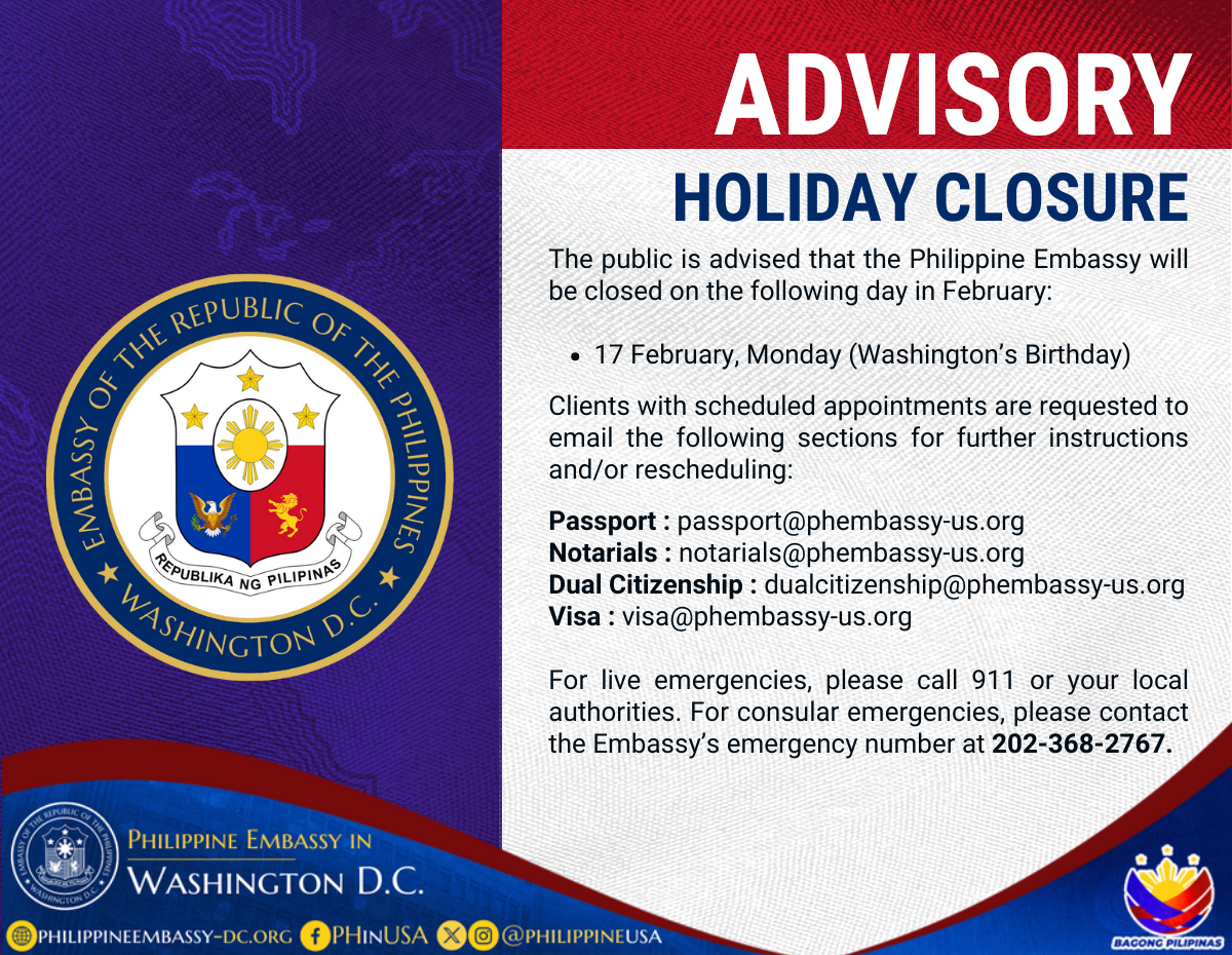 Read more about the article HOLIDAY CLOSURE – FEBRUARY 2025