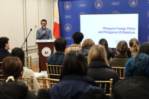 The Philippine Embassy welcomes students from Dexter Southfield, Massachusetts and The Storm King School, New York participating in the Annual North American Invitational Model United Nations (NAIMUN) LXII. Consul Jahzeel Abihail G. Cruz led a discussion on Philippine history, government, economy, culture, Philippines-U.S. diplomatic relations, and the country’s role in the United Nations.