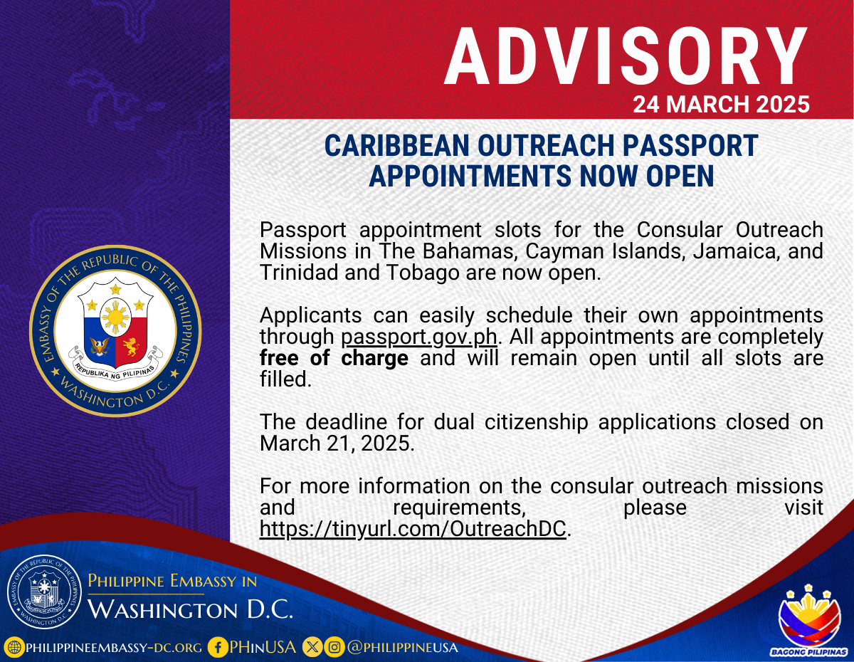 Read more about the article CARIBBEAN OUTREACH PASSPORT APPOINTMENTS NOW OPEN