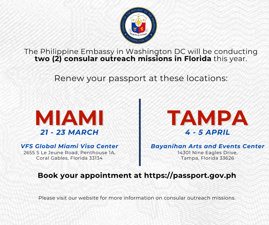 Read more about the article MIAMI & TAMPA PASSPORT APPOINTMENTS STILL AVAILABLE