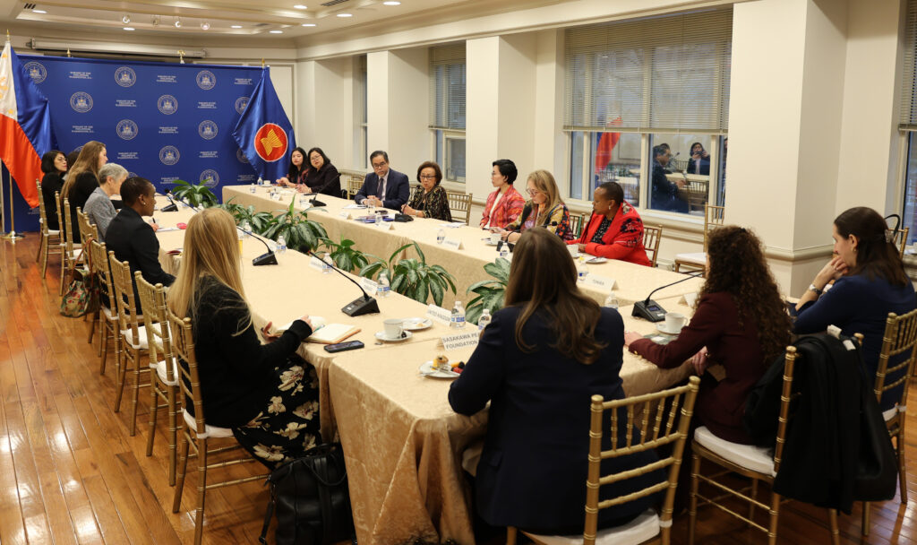 In celebration of National Women’s Month, the Philippine Embassy hosted a breakfast meeting on 5 March 2025 for women ambassadors in Washington, D.C. featuring former Philippine Secretary of Foreign Affairs Delia Domingo Albert.