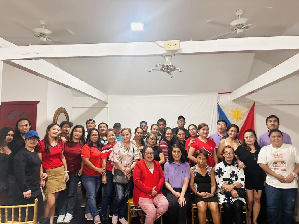 Fifty-five Filipino workers in Tobago warmly welcome the MWO-WDC Team during its Information and Service Caravan on 1 May 2025