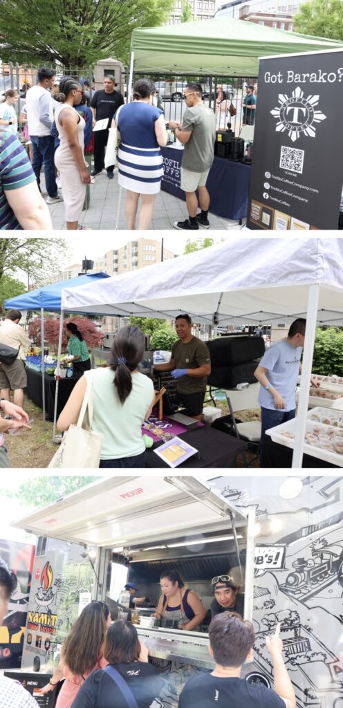 Guests lined up at Teofilo Coffee, Cocoi’s Sweet and Pastries, and Namit Filipino Barbecue.