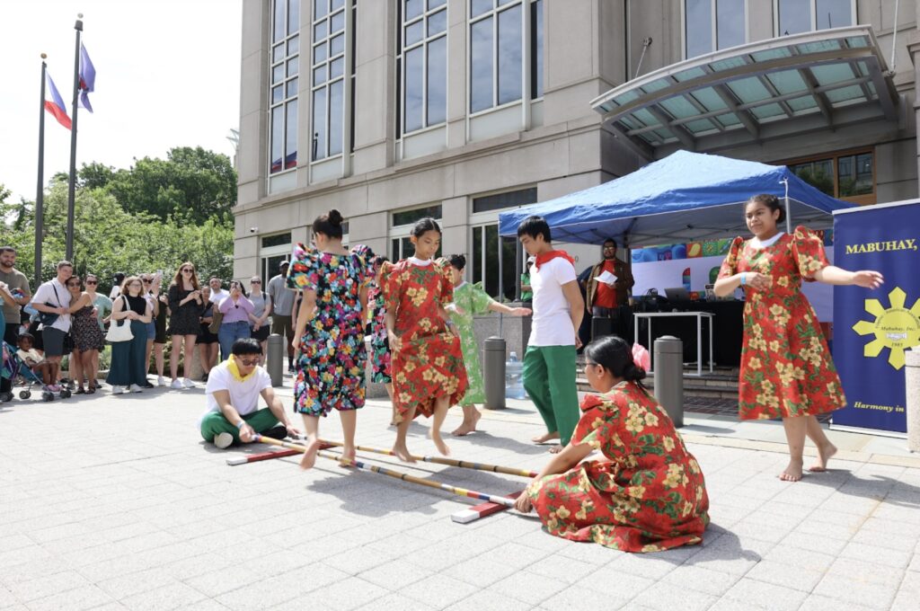 Mabuhay, Inc. Dance Ensemble showcased the traditional Filipino dance, Tinikling.
