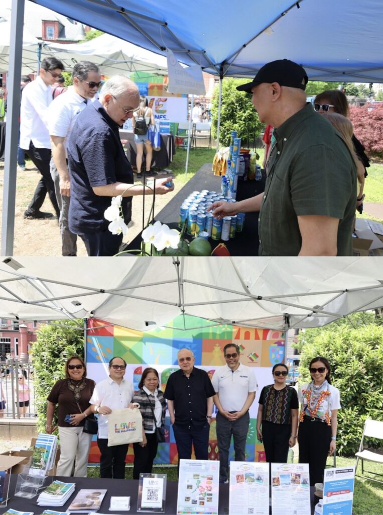 Ambassador Jose Manuel G. Romualdez visits the Philippine Department of Agriculture and Philippine Department of Tourism booth.