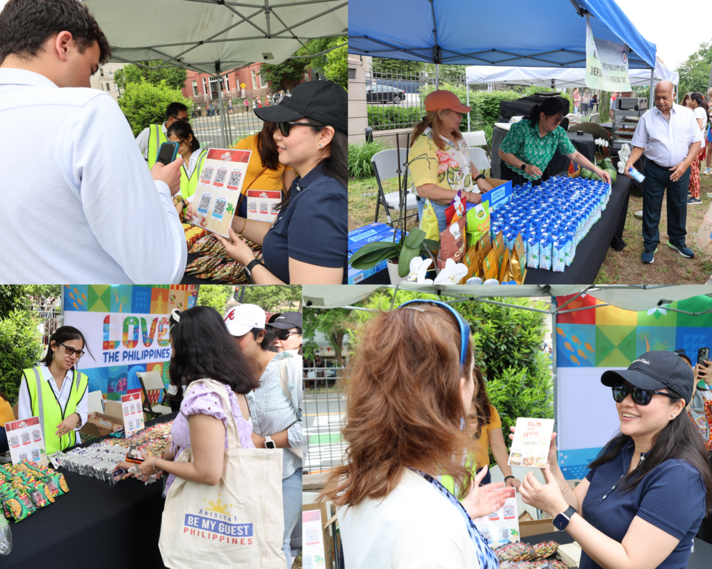 Guests eagerly line up for Filipino goodies courtesy of the Philippine Department of Agriculture, Mama Sita’s, and 2A Marketing.