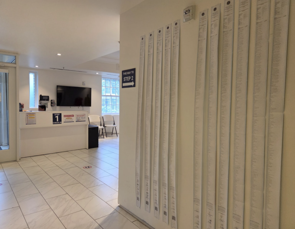 Election results for each precinct under the Embassy are displayed at the lobby of the Chancery Annex.