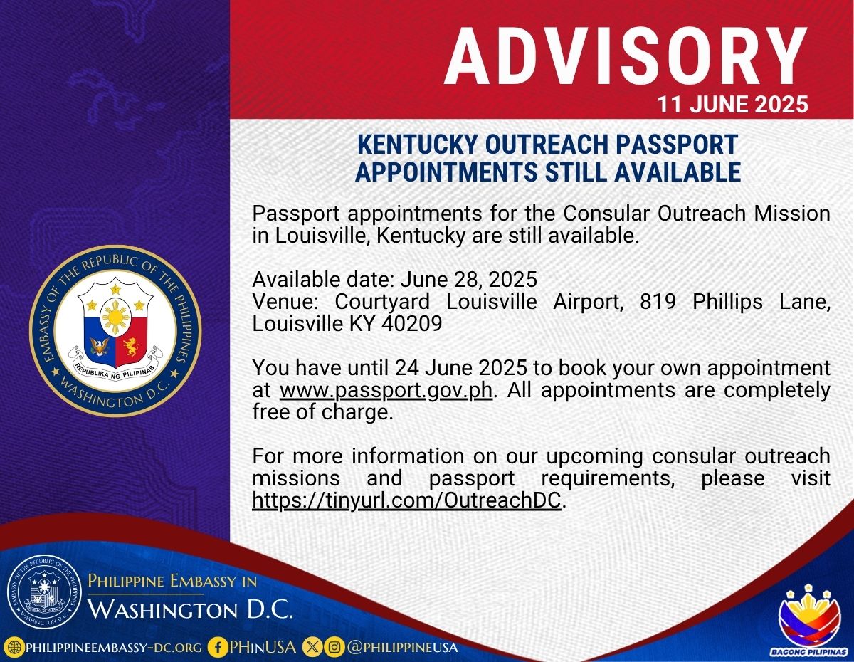 Read more about the article KENTUCKY OUTREACH PASSPORT APPOINTMENTS STILL AVAILABLE