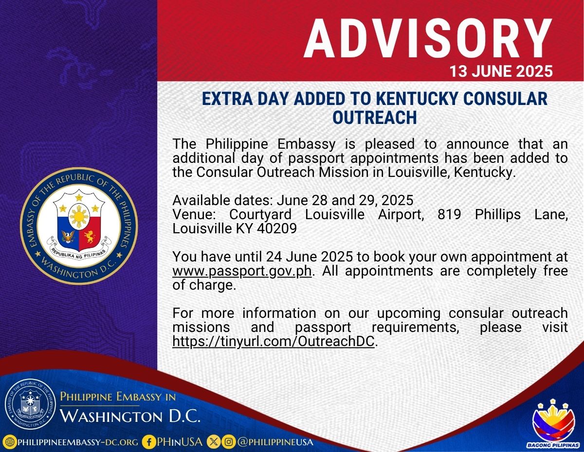 Read more about the article EXTRA DAY ADDED TO KENTUCKY CONSULAR OUTREACH