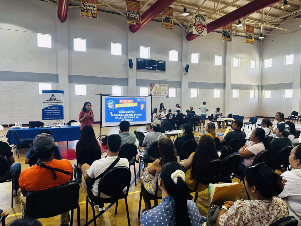 Labor Attaché Saul De Vries and Welfare Officer Mae Codilla provided an orientation on the programs and services of the Department of Migrant Workers (DMW) and OWWA to OFW clients during the MWO-OWWA Information and Service Caravan in BVI on 7-8 June 2025.