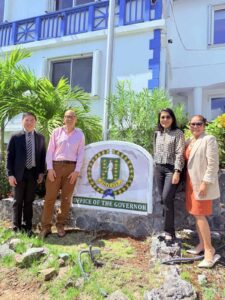Labor Attaché De Vries and Welfare Officer Codilla, along with FilCom leaders Ms. Florenda Ruffel Smith and Dr. Christine Sotero-Harry, met with BVI Governor Daniel Pruce and discussed workplace issues and pending complaints of Filipino migrants in the territory.