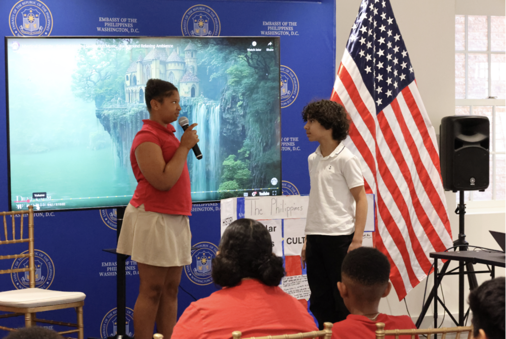As part of their final presentation, the students dramatized the Filipino folk tale “Maria Makiling”.