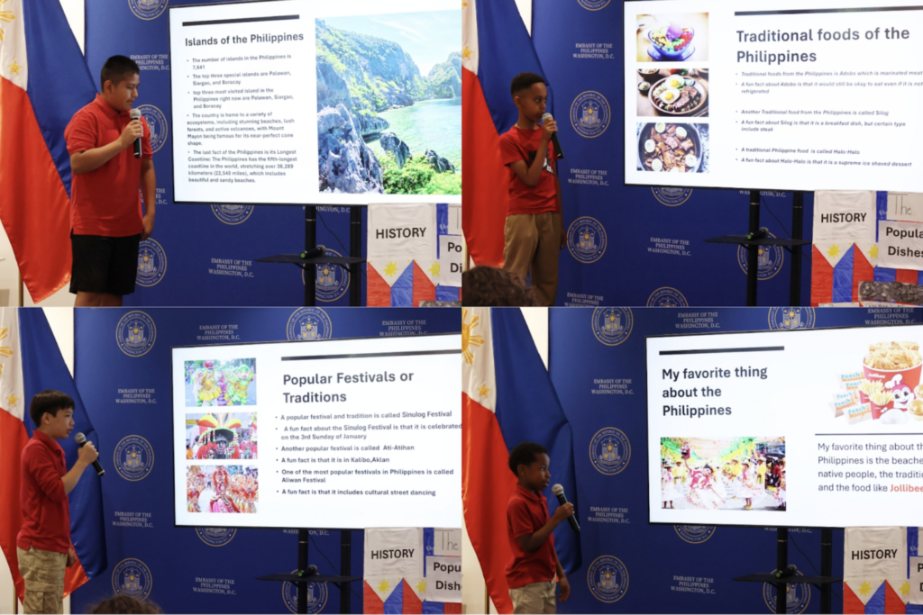 The students shared key insights and reflections on what they had learned about the Philippines throughout the Embassy Adoption Program.