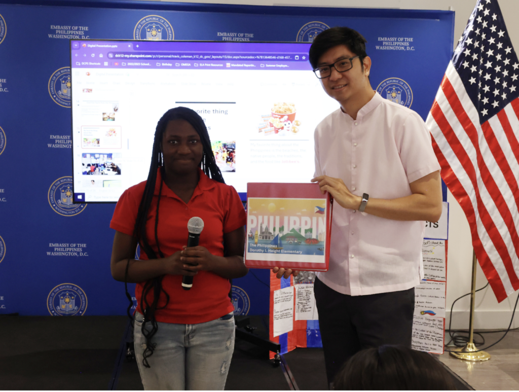 As a token of appreciation, the students presented a scrapbook highlighting their EAP journey—an illustrated collection of their reflections, artwork, and photographs inspired by their experiences with the Embassy.