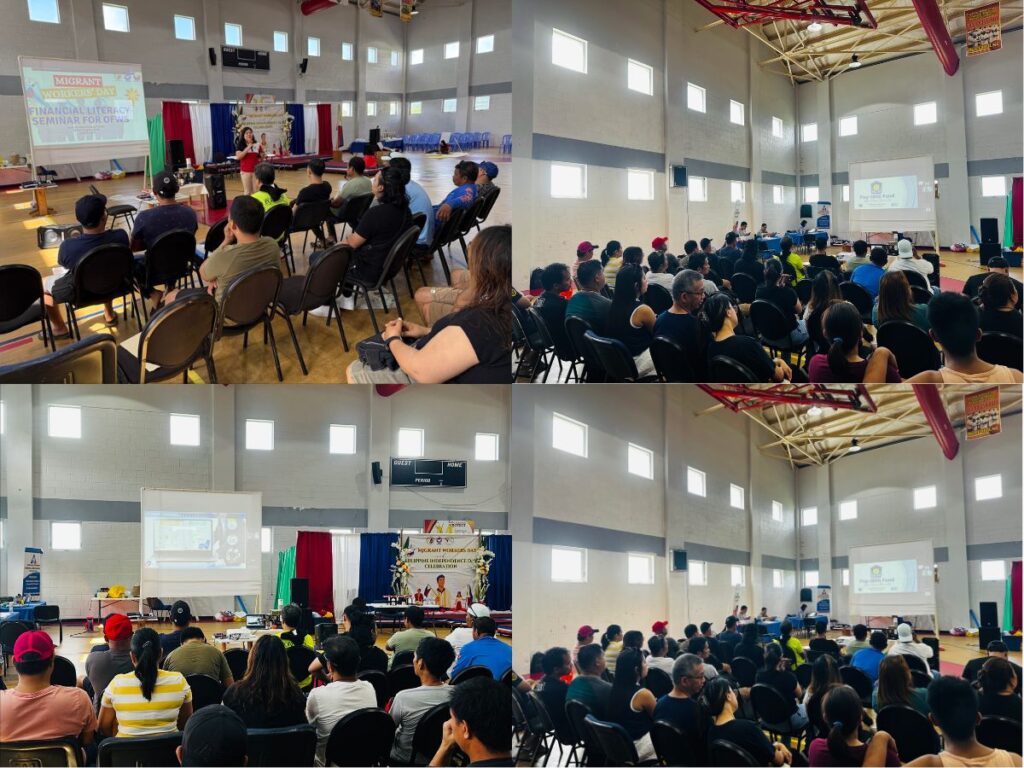 Representatives from the Social Security System, Pag-IBIG Fund, PhilHealth, and OF Bank presented their respective agencies’ programs, including high-yield investment options, during the Financial Literacy Seminar for OFWs.