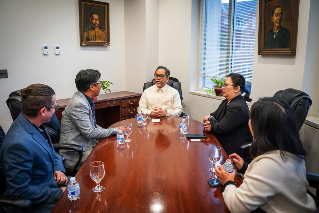 Atty. Sanchez exchanges views with Chargé d’Affaires Ascalon, Jr. and Consul General Rodriguez after the successful conclusion of the free U.S. immigration legal clinic on 08 August 2025.