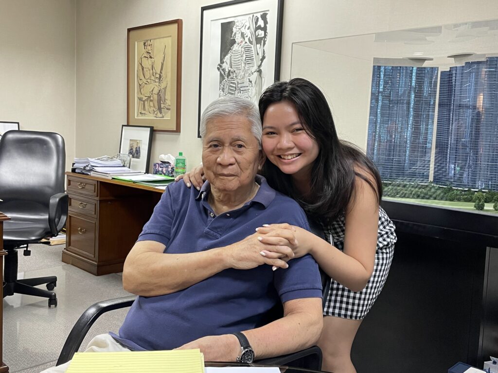 Erika draws inspiration in life from her family, in particular, her “Grumpa”, former Philippine Secretary of Foreign Affairs Albert del Rosario. (Photo credit: Erika Isleta)