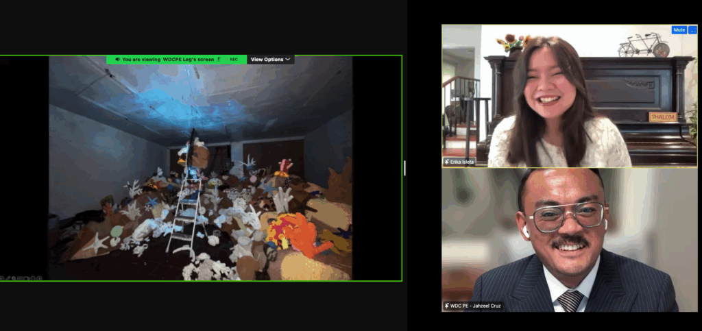 Erika discusses the making of “The Grim Reefer” during the virtual chat with First Secretary Jahzeel Abihail Cruz of the Embassy.