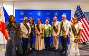 American Academy of Nursing 2025 Fellows with Consul General Donna Rodriguez. (L-R) Dr. Jamille Nagtalon-Ramos, Dr. Giancarlo Lyle-Edrosolo, Dr. Ivy Latoja Pacis, Dr. Gloria Beriones, Consul General Rodriguez, Dr. Patrick Simon Soria, Dr. Tony Umadhay, Dr. Marife Aczon-Armstrong.