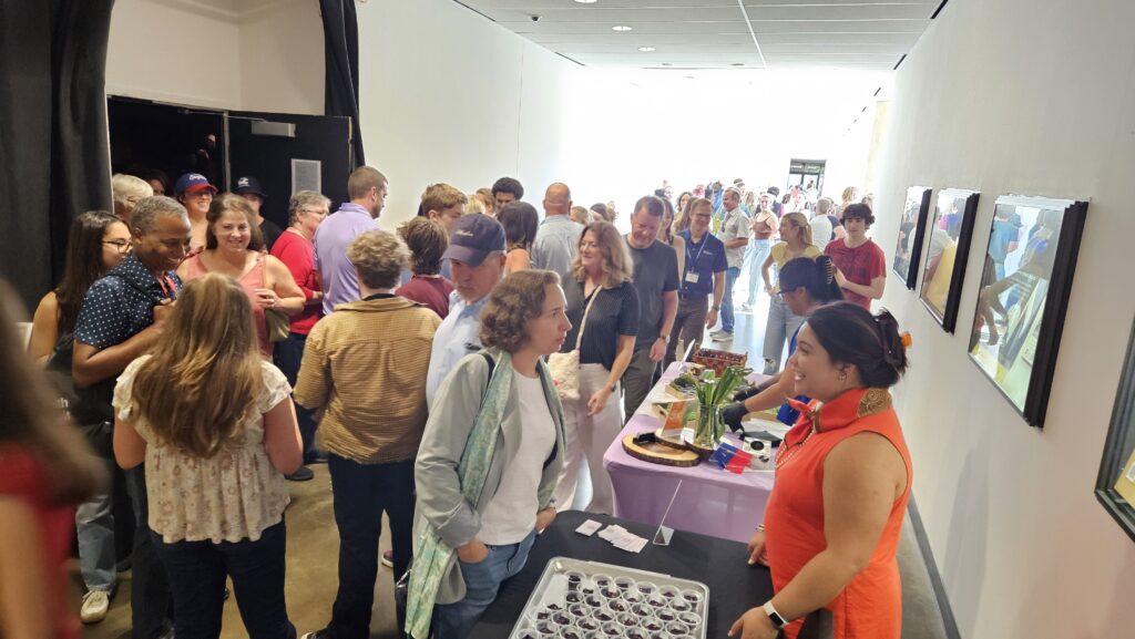 In celebration of Filipino American History Month, guests and museum visitors enjoyed samples of Ube brownies and Buko Pandan cinnamon rolls by Matelna Bakes before and after the American University Alumni Weekend: Gallery Tour & Snacks program held on October 4, 2025.