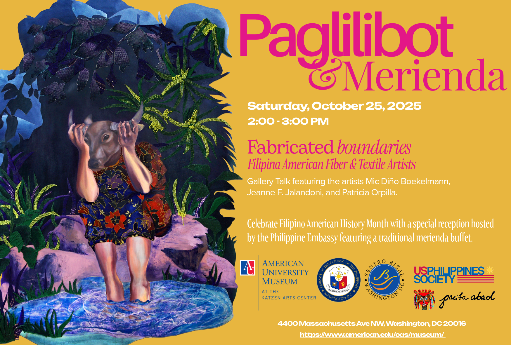 Read more about the article PAGLILIBOT & MERIENDA – FABRICATED BOUNDARIES: FILIPINA AMERICAN TEXTILE & FIBER ARTISTS