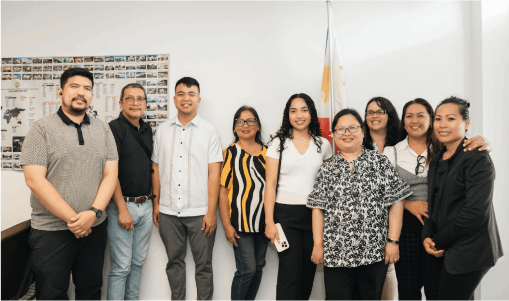 The Philippine Embassy team, led by Consul General Donna Rodriguez (fourth from right, first row), together with Filipino Community volunteers and applicants during the consular outreach mission in Puerto Rico on 28 October 2025.