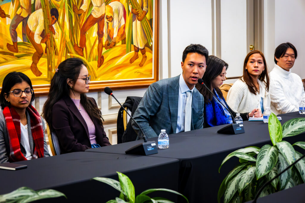 Georgetown Security Studies students participate in a dynamic Q&A session with Embassy officials, exploring issues on defense cooperation and the regional security environment.