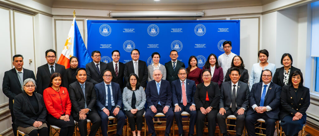 Philippine Ambassador Jose Manuel G. Romualdez and DFA Assistant Secretary for American Affairs Raquel R. Solano (seated, 6th and 5th from left, respectively) head the Planning Conference for Philippine Foreign Service Posts in the United States.