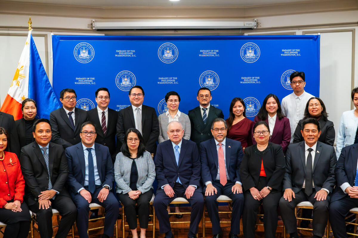 Philippine Ambassador Jose Manuel G. Romualdez and DFA Assistant Secretary for American Affairs Raquel R. Solano (seated, 6th and 5th from left, respectively) head the Planning Conference for Philippine Foreign Service Posts in the United States.