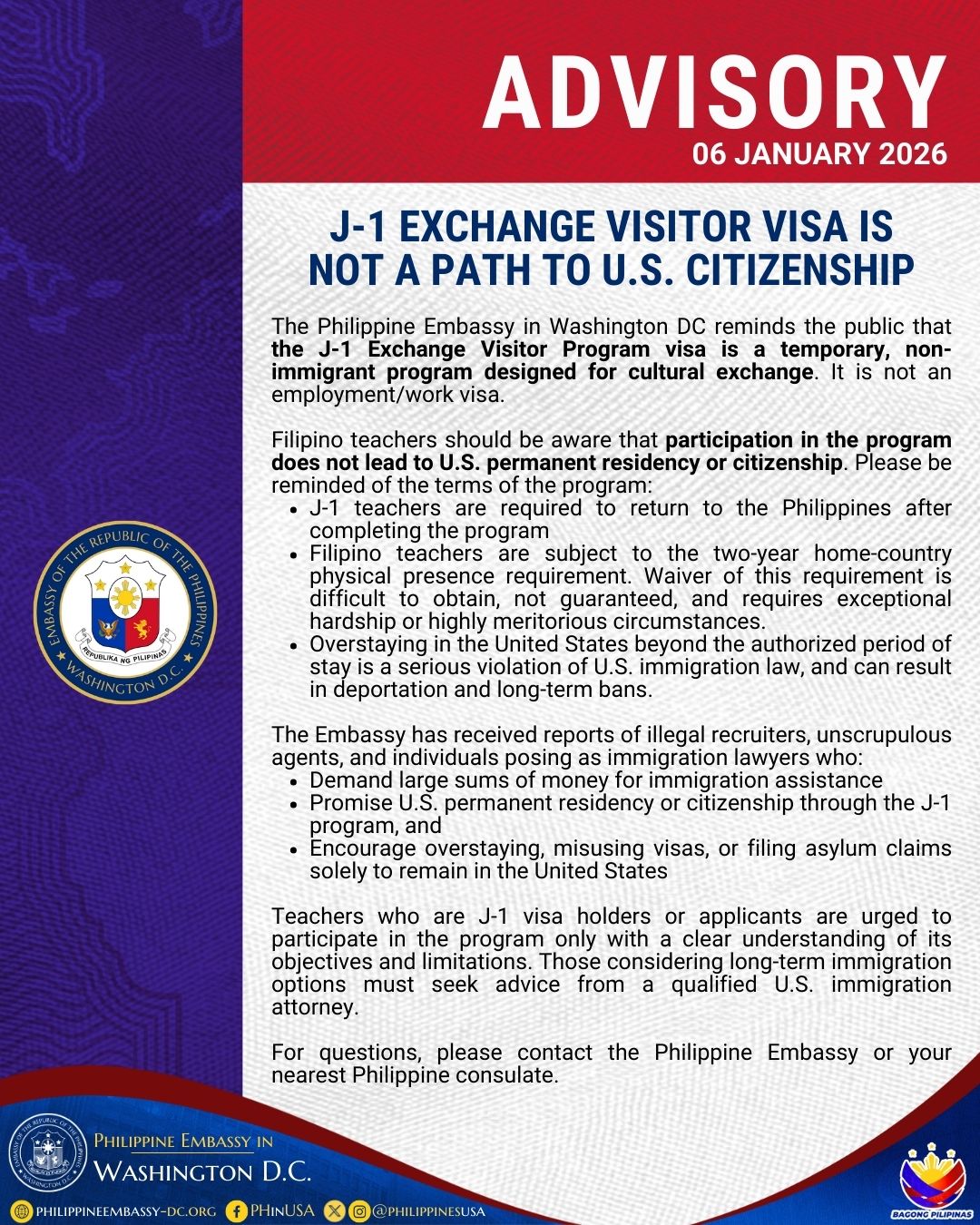 Read more about the article J-1 EXCHANGE VISITOR VISA IS NOT A PATH TO U.S. CITIZENSHIP