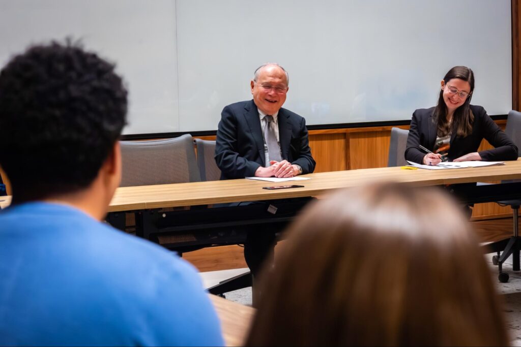 Ambassador Romualdez engages students in a discussion moderated by Prof. Levin.